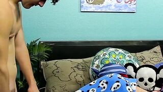 Twink sucks his horny lovers big cock before fucking him raw