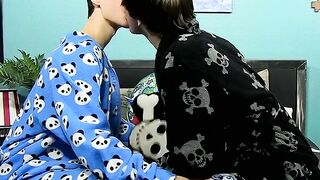 Twink sucks his horny lovers big cock before fucking him raw