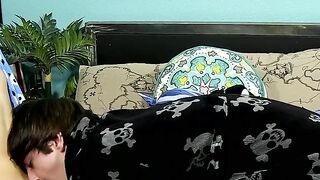 Twink sucks his horny lovers big cock before fucking him raw