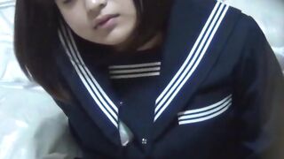 Japanese schoolgirl finds joy in uniform pussy play today