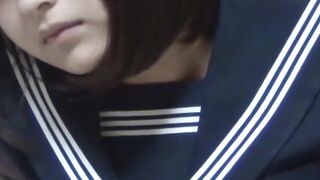 Japanese schoolgirl finds joy in uniform pussy play today