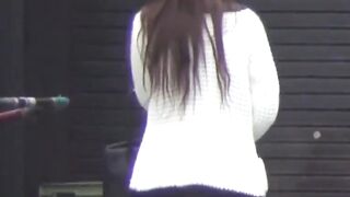 Japanese schoolgirl self pleasure and panty soaks herself