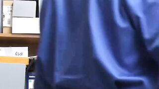Teen perpetrator gets a guard's cum in mouth discipline