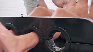 Hot Jesse acts tough but loses to Dan Edwards ruthless foot tickle