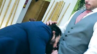 Dani Rivera breeds his horny client Miguel Angel at his barbershop