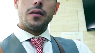 Dani Rivera breeds his horny client Miguel Angel at his barbershop