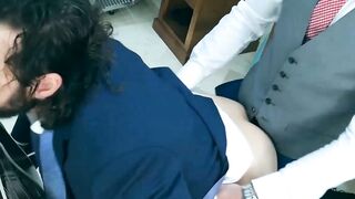 Dani Rivera breeds his horny client Miguel Angel at his barbershop