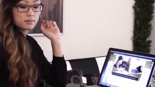 Asian She-MALE Office Masturbation Solo Play - HOT Transgender Crossdresser