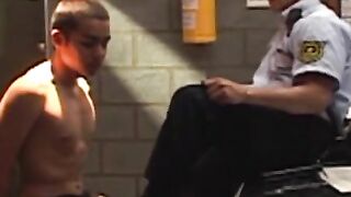 Mature Prison Guard Fucks Young Twinks Ass in Jail Cell