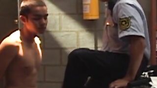 Mature Prison Guard Fucks Young Twinks Ass in Jail Cell