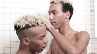 Black Twunk's Hair Cut & Jerk Off Session - Hairy Muscle Stud
