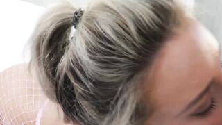 Slutty college girl Kate Kennedy Gets Facial After Sloppy Blowjob