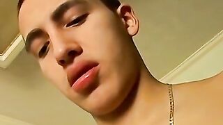 Skinny Twink's Facial Blow Job Adventure