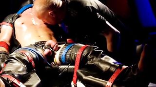 Bondage Domination - Deep Throttling Session with Ball Busting Blonde