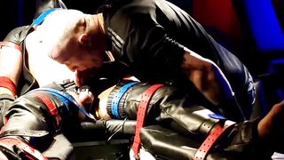 Bondage Domination - Deep Throttling Session with Ball Busting Blonde