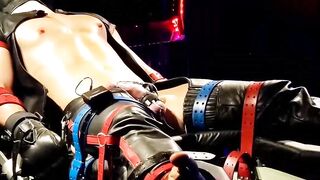 Bondage Domination - Deep Throttling Session with Ball Busting Blonde