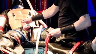Bondage Domination - Deep Throttling Session with Ball Busting Blonde