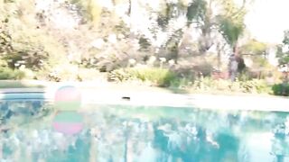 Hunks Share Poolside Threesome Adventure