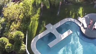 Hunks Share Poolside Threesome Adventure