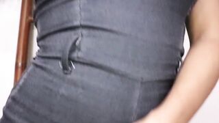 Bubble Butt Transgender Hottie Fucks Her Ass With A Giant Dong