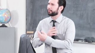 Professor's Daughter Fucked By Step-Dad During Class - Stepmother & Student