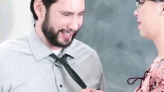 Professor's Daughter Fucked By Step-Dad During Class - Stepmother & Student