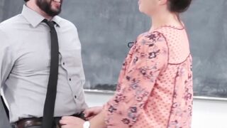 Professor's Daughter Fucked By Step-Dad During Class - Stepmother & Student