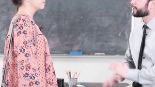 Professor's Daughter Fucked By Step-Dad During Class - Stepmother & Student
