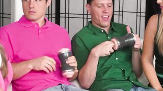 Stepsisters Share Their Stepbrother's Big Dick - Scene 1