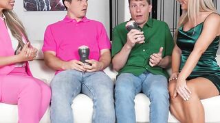 Stepsisters Share Their Stepbrother's Big Dick - Scene 1
