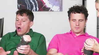 Stepsisters Share Their Stepbrother's Big Dick - Scene 1