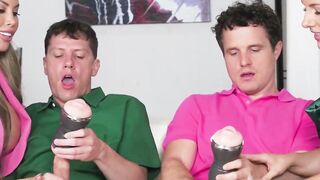 Stepsisters Share Their Stepbrother's Big Dick - Scene 1