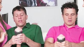 Stepsisters Share Their Stepbrother's Big Dick - Scene 1