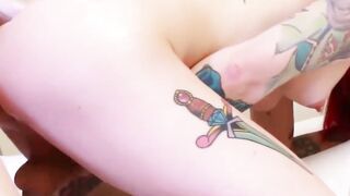 Ink-Splattered Twinks - Anal Threesome with Transgender Model Chelsey