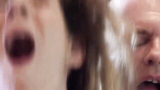 Grandpas Secret - Teen Bimbo Riding Granddad's Dick & Swallowing His Load