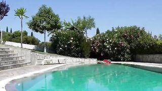 Poolside Sensual Massage with Happy Ending For Hot Blonde Bombshell Oliva Sparks