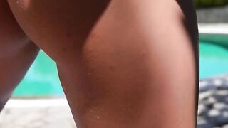 Poolside Sensual Massage with Happy Ending For Hot Blonde Bombshell Oliva Sparks