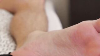 Young Foot Fan Jerks Off And Spurts Huge Load On His Toes