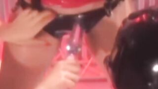 FemDom BDSM Lesbians - Latex Mistress Dominates Submissive Slave Girl in Rough Sex