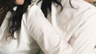 Busty Babes Share Big Booties in Threesome
