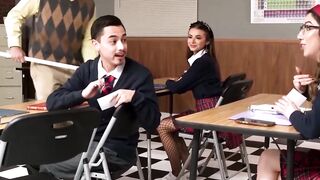 Powdered Pussies - Nerdy Guy Fucks Two Hot Babes
