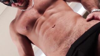 Bearded Hunk Masturbaing Before Explosive Orgasm