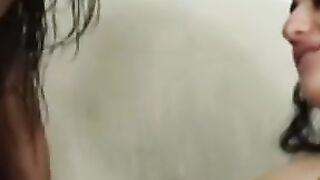 Horny lesbians moan from joy pussy licking and scissoring