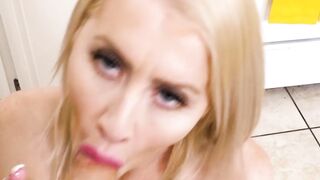 Step-Mother's Slutty Daughter Gives StepSon A Deepthroat Blow Job