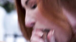 Redheaded Vixen Sophie Locke Sucks And Swallows A Huge Load In Her Throat