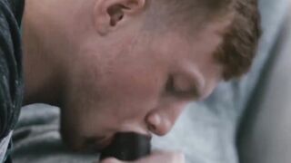 Redheaded Twink's Ass Fucked Raw By Black Jocks in Threesome