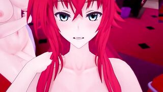 DxD Фута Риас и Фута Акино трахают свою подругу 1 серия