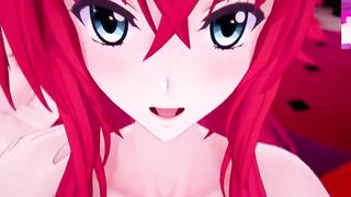 DxD Фута Риас и Фута Акино трахают свою подругу 1 серия