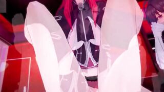 DxD Фута Риас и Фута Акино трахают свою подругу 1 серия