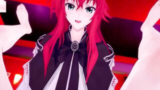DxD Фута Риас и Фута Акино трахают свою подругу 1 серия